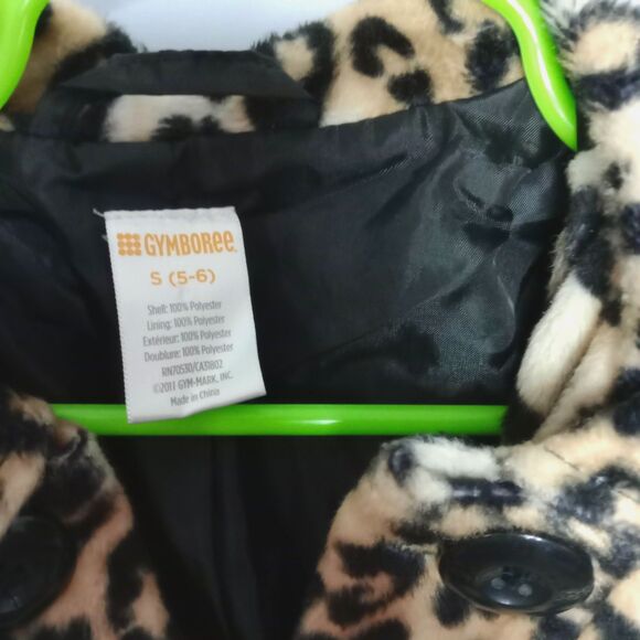 Gymboree Leopard Animal Print Fur PeaCoat Girls Jacket Lined Lightweight Sm 6/7 - Picture 5 of 5